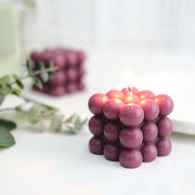 2 Bubble Cube Unscented Paraffin Wax Candles Wedding Centerpieces