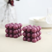 2 Bubble Cube Unscented Paraffin Wax Candles Wedding Centerpieces