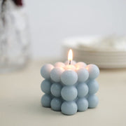 2 Bubble Cube Unscented Paraffin Wax Candles Wedding Centerpieces
