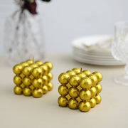 2 Bubble Cube Unscented Paraffin Wax Candles Wedding Centerpieces