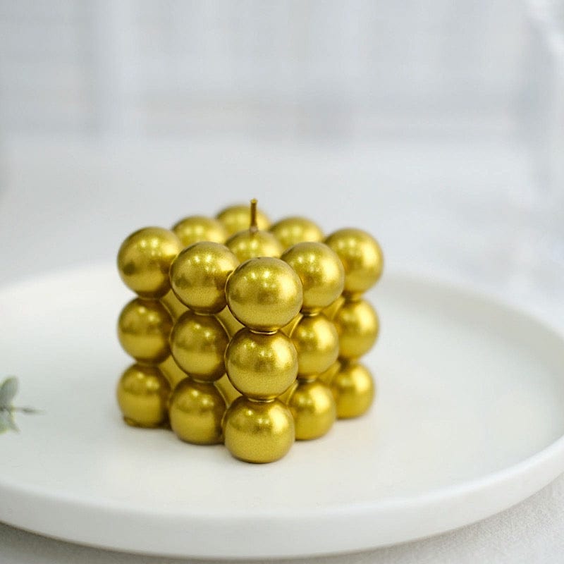 2 Bubble Cube Unscented Paraffin Wax Candles Wedding Centerpieces