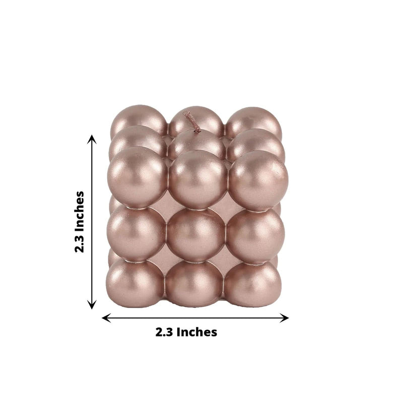 2 Bubble Cube Unscented Paraffin Wax Candles Wedding Centerpieces