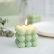 2 Bubble Cube Unscented Paraffin Wax Candles Wedding Centerpieces