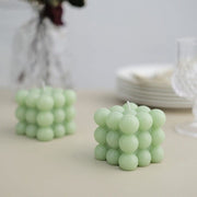 2 Bubble Cube Unscented Paraffin Wax Candles Wedding Centerpieces