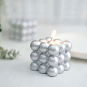 2 Bubble Cube Unscented Paraffin Wax Candles Wedding Centerpieces