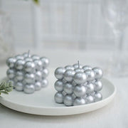 2 Bubble Cube Unscented Paraffin Wax Candles Wedding Centerpieces