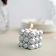2 Bubble Cube Unscented Paraffin Wax Candles Wedding Centerpieces