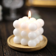 2 Bubble Cube Unscented Paraffin Wax Candles Wedding Centerpieces