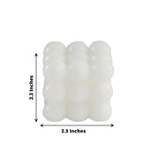 2 Bubble Cube Unscented Paraffin Wax Candles Wedding Centerpieces