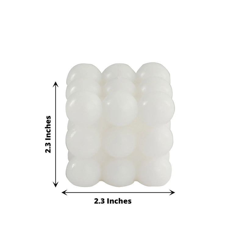 2 Bubble Cube Unscented Paraffin Wax Candles Wedding Centerpieces