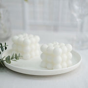 2 Bubble Cube Unscented Paraffin Wax Candles Wedding Centerpieces