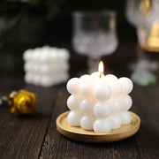 2 Bubble Cube Unscented Paraffin Wax Candles Wedding Centerpieces