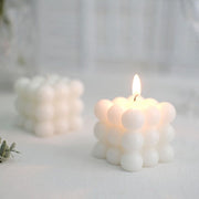 2 Bubble Cube Unscented Paraffin Wax Candles Wedding Centerpieces