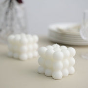 2 Bubble Cube Unscented Paraffin Wax Candles Wedding Centerpieces