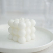 2 Bubble Cube Unscented Paraffin Wax Candles Wedding Centerpieces