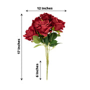 2 Bushes 17" Premium Silk Roses Artificial Flowers Bouquets