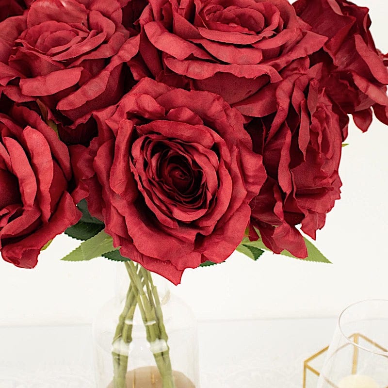 2 Bushes 17" Premium Silk Roses Artificial Flowers Bouquets