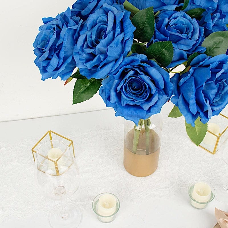 2 Bushes 17" Premium Silk Roses Artificial Flowers Bouquets