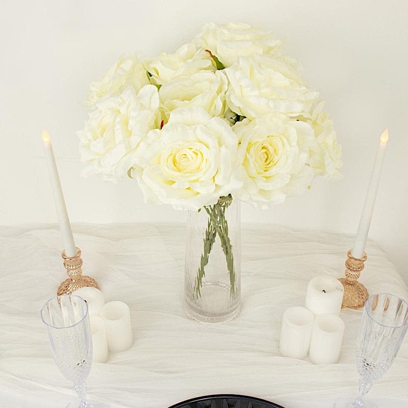 2 Bushes 17" Premium Silk Roses Artificial Flowers Bouquets