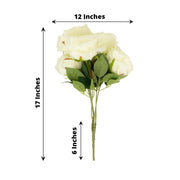 2 Bushes 17" Premium Silk Roses Artificial Flowers Bouquets