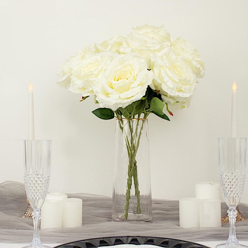 2 Bushes 17" Premium Silk Roses Artificial Flowers Bouquets