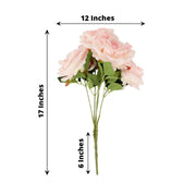2 Bushes 17" Premium Silk Roses Artificial Flowers Bouquets