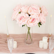 2 Bushes 17" Premium Silk Roses Artificial Flowers Bouquets