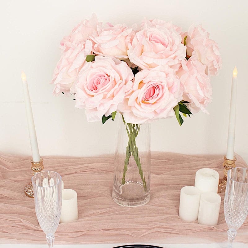 2 Bushes 17" Premium Silk Roses Artificial Flowers Bouquets