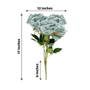 2 Bushes 17" Premium Silk Roses Artificial Flowers Bouquets