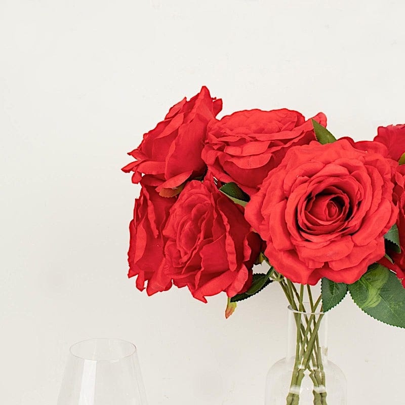 2 Bushes 17" Premium Silk Roses Artificial Flowers Bouquets