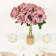 2 Bushes 17" Premium Silk Roses Artificial Flowers Bouquets