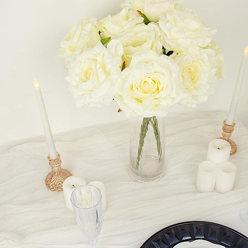 2 Bushes 17" Premium Silk Roses Artificial Flowers Bouquets