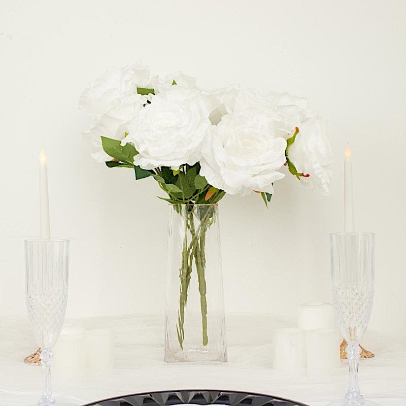 2 Bushes 17" Premium Silk Roses Artificial Flowers Bouquets