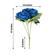 2 Bushes 17" Premium Silk Roses Artificial Flowers Bouquets