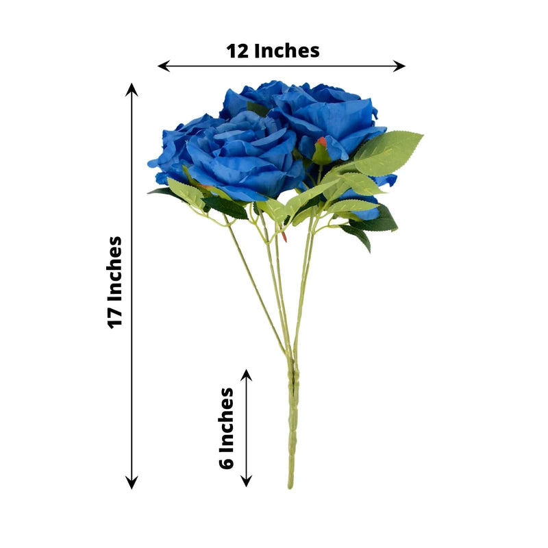 2 Bushes 17" Premium Silk Roses Artificial Flowers Bouquets