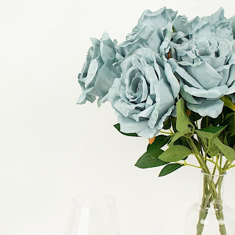 2 Bushes 17" Premium Silk Roses Artificial Flowers Bouquets