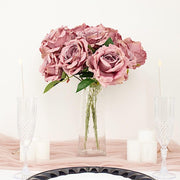 2 Bushes 17" Premium Silk Roses Artificial Flowers Bouquets