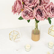 2 Bushes 17" Premium Silk Roses Artificial Flowers Bouquets