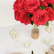 2 Bushes 17" Premium Silk Roses Artificial Flowers Bouquets