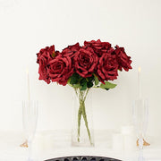 2 Bushes 17" Premium Silk Roses Artificial Flowers Bouquets