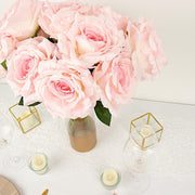 2 Bushes 17" Premium Silk Roses Artificial Flowers Bouquets