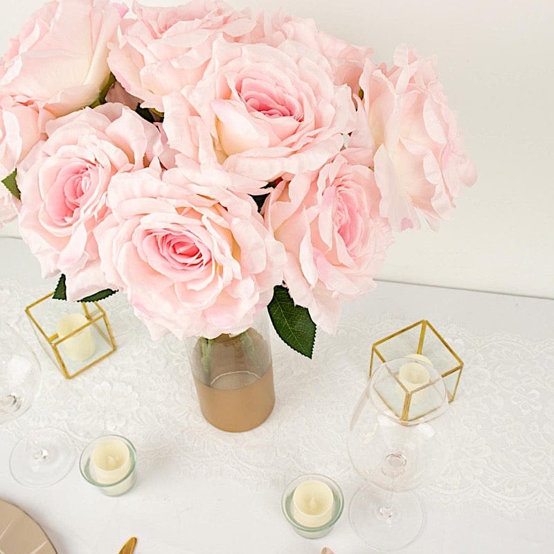 2 Bushes 17" Premium Silk Roses Artificial Flowers Bouquets