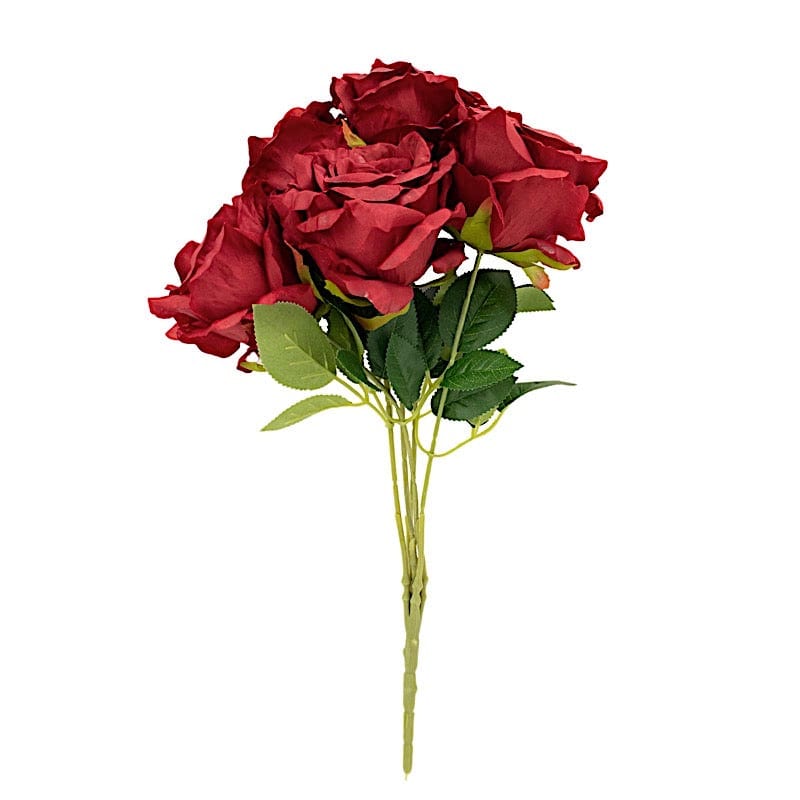 2 Bushes 17" Premium Silk Roses Artificial Flowers Bouquets