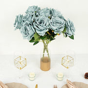 2 Bushes 17" Premium Silk Roses Artificial Flowers Bouquets