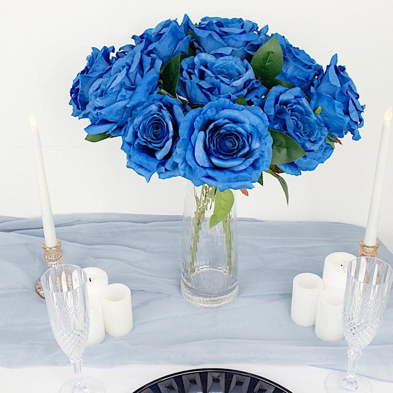 2 Bushes 17" Premium Silk Roses Artificial Flowers Bouquets