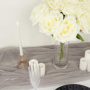 2 Bushes 17" Premium Silk Roses Artificial Flowers Bouquets