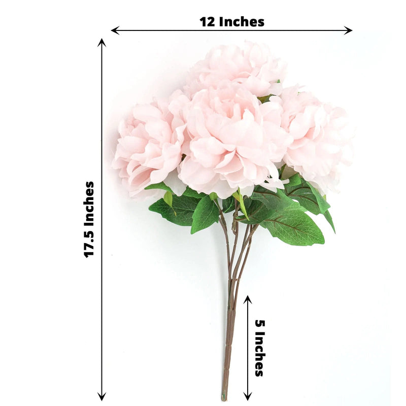 2 Bushes 17" Silk Artificial Peony Flowers Bouquets