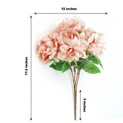 2 Bushes 17" Silk Artificial Peony Flowers Bouquets