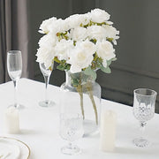 2 Bushes 17" Silk Roses Artificial Flowers Bouquets