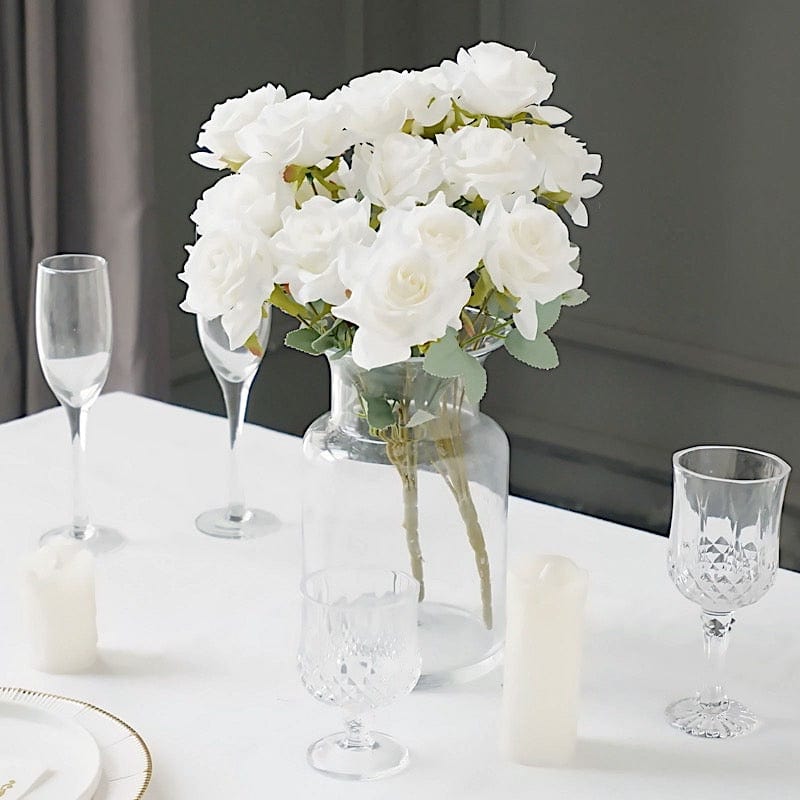 2 Bushes 17" Silk Roses Artificial Flowers Bouquets